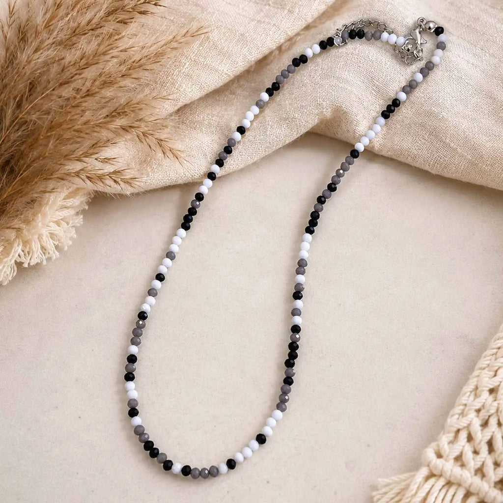 Collier Perles & Cristaux – Style Élégant pour Homme