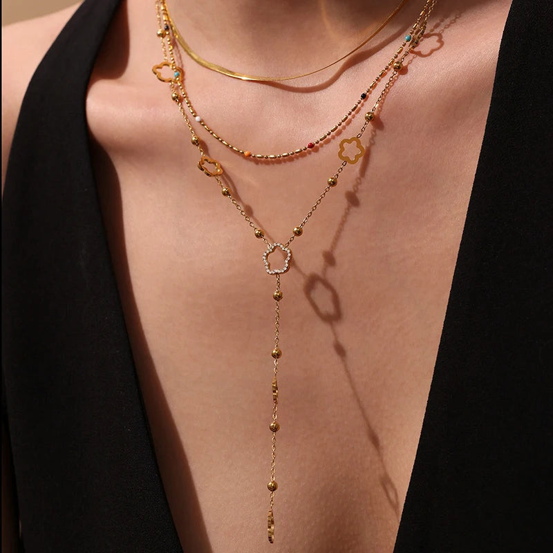 Collier Élégance Y – Acier Inoxydable