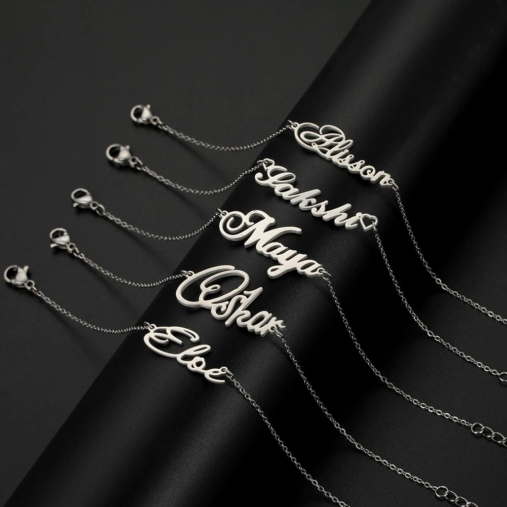 Bracelet Prénom Personnalisé – Chaîne & Plaque