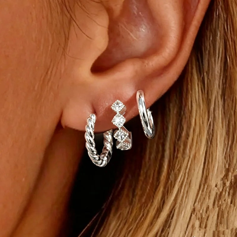 Boucles d’Oreilles Créoles Twist – Lot de 3 à 6 Pièces