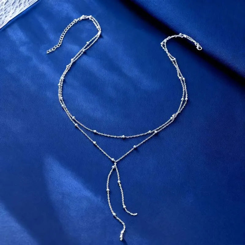Collier Y Long à Chaîne Boule – Élégance & Tendance