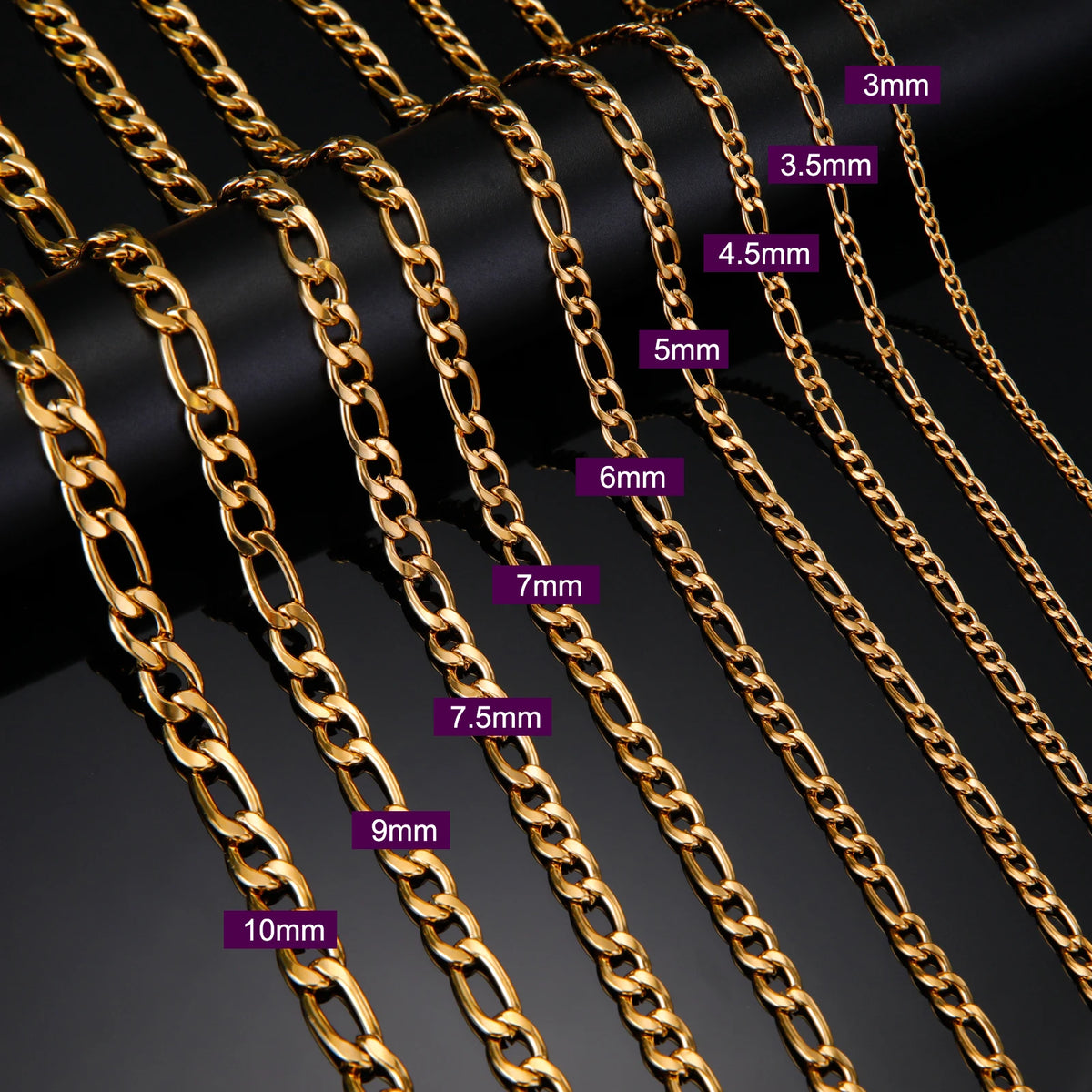 Collier Chaîne Figaro – Acier Inoxydable