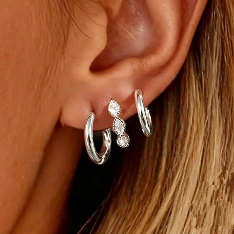 Boucles d’Oreilles Créoles Twist – Lot de 3 à 6 Pièces