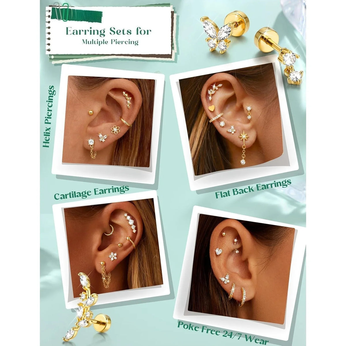 Piercing Hélix Florideco – Acier Chirurgical & Zircon