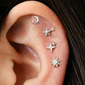 Boucles d’Oreilles Fleurs en Cristal – Lot de 4 Pièces