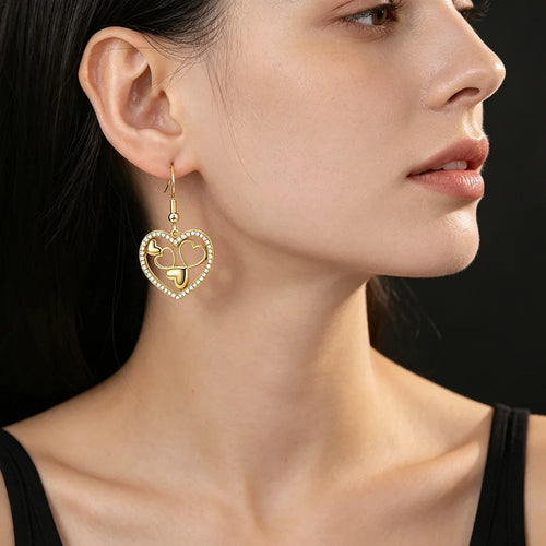 Boucles d’Oreilles Cœur en Zircon – Style Romantique
