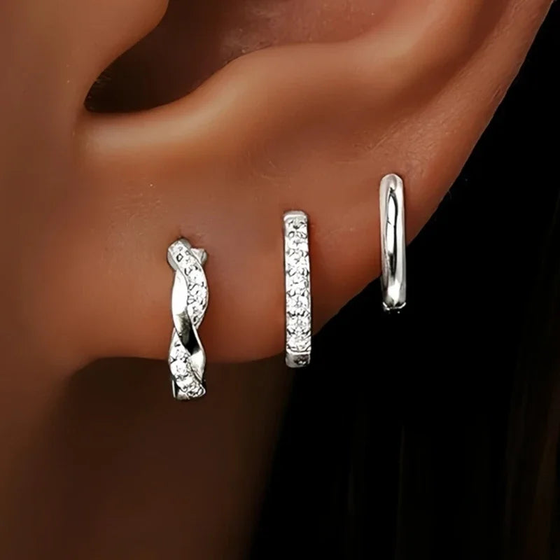 Boucles d’Oreilles Créoles Twist – Lot de 3 à 6 Pièces