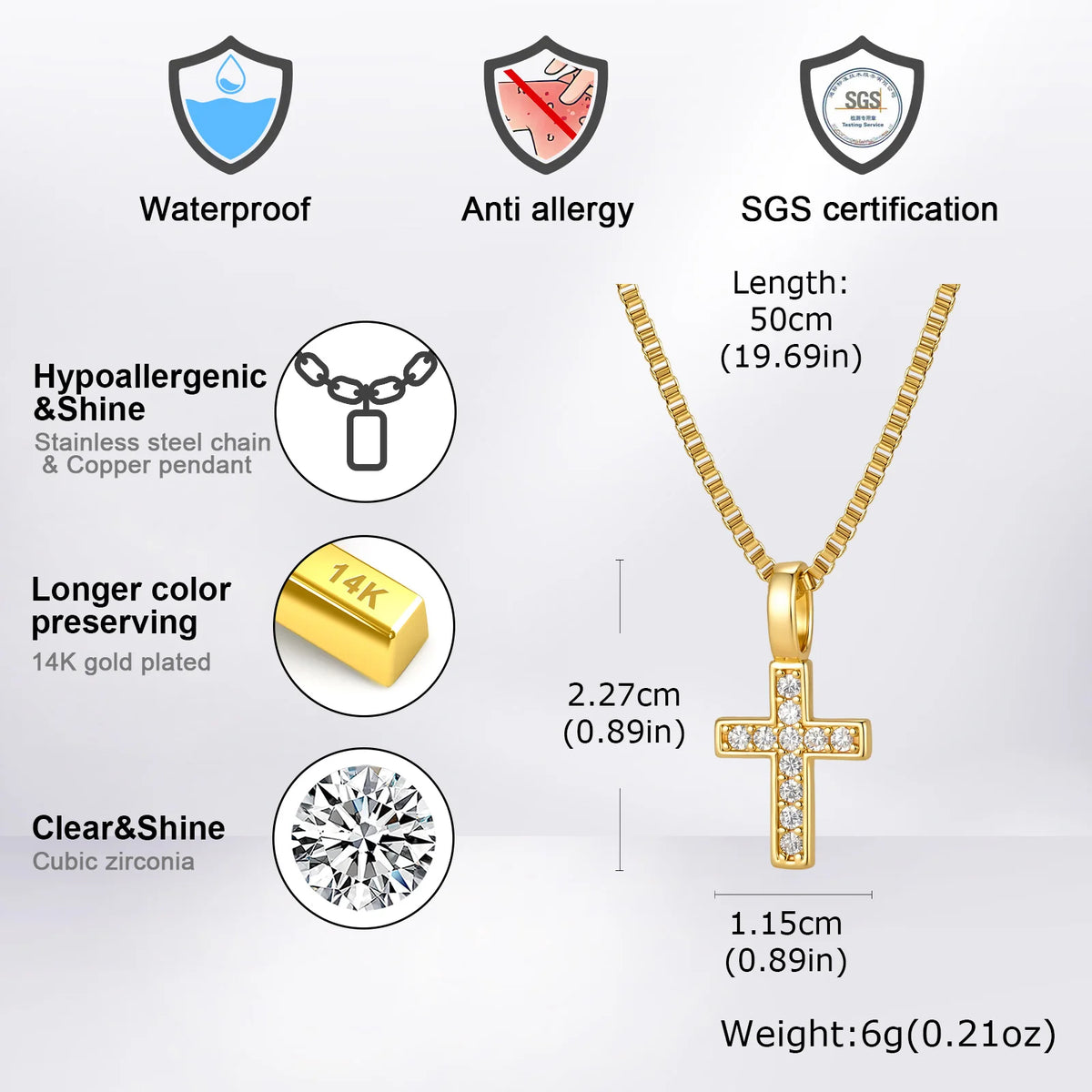 Collier Croix Homme – Acier Inoxydable