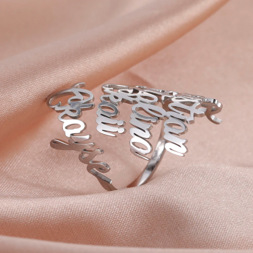 Bague Prénoms Personnalisée – Acier Inoxydable