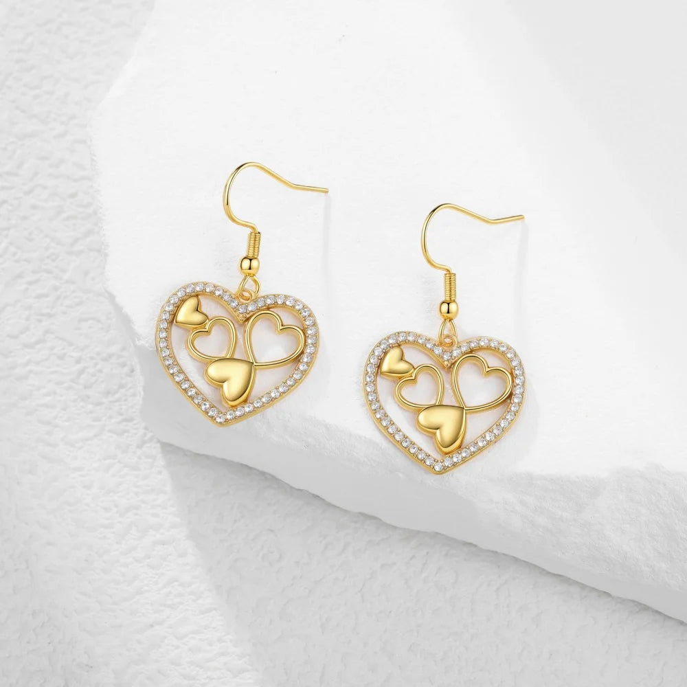 Boucles d’Oreilles Cœur en Zircon – Style Romantique