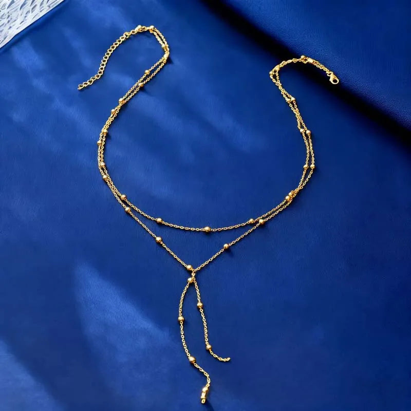 Collier Y Long à Chaîne Boule – Élégance & Tendance