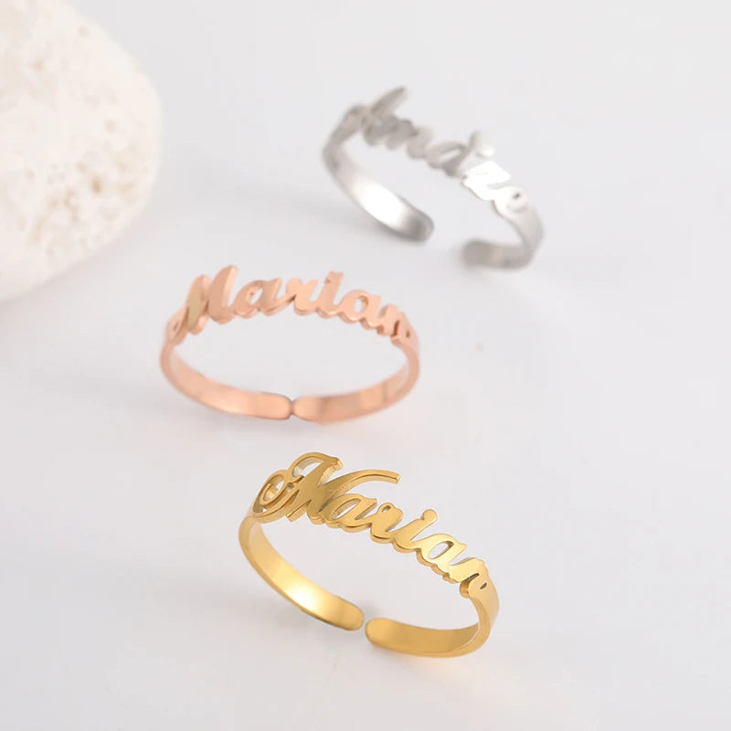 Bague Prénoms Personnalisée – Acier Inoxydable