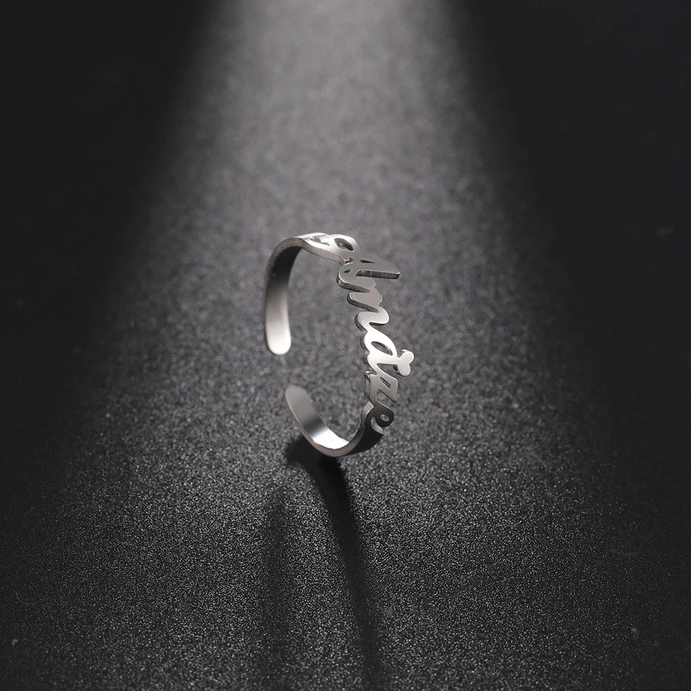 Bague Prénoms Personnalisée – Acier Inoxydable