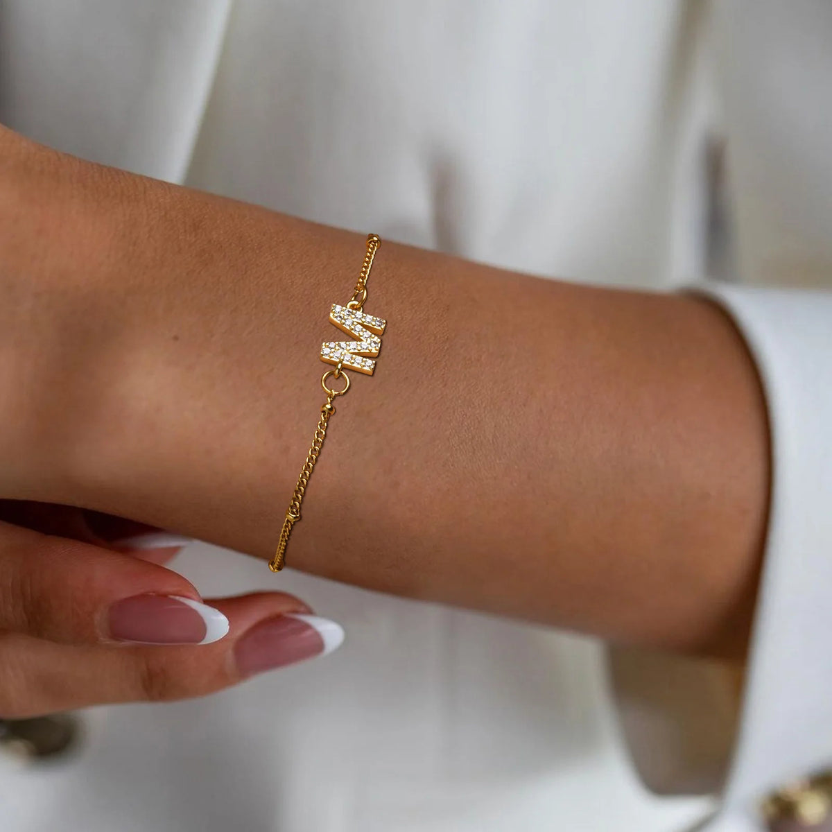 Bracelet Personnalisé Initiale – Chaîne en Acier Inoxydable