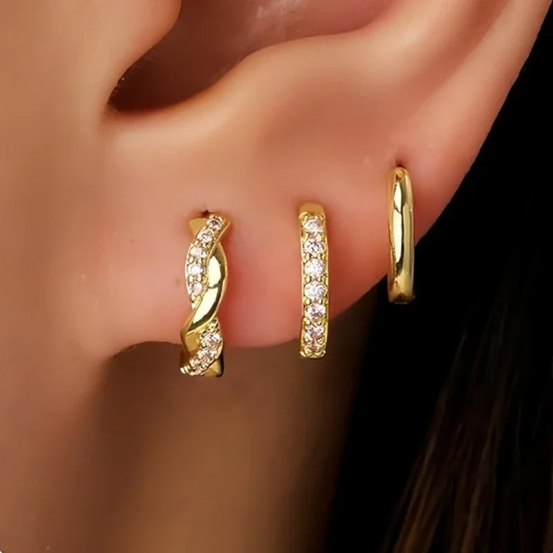 Boucles d’Oreilles Créoles Twist – Lot de 3 à 6 Pièces