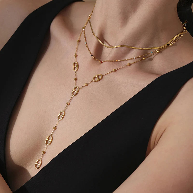 Collier Élégance Y – Acier Inoxydable