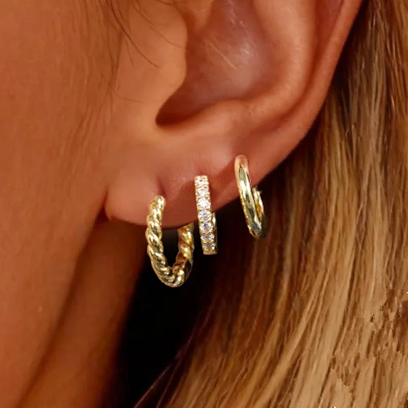 Boucles d’Oreilles Créoles Twist – Lot de 3 à 6 Pièces