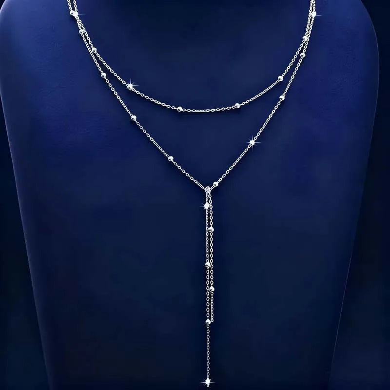 Collier Y Long à Chaîne Boule – Élégance & Tendance