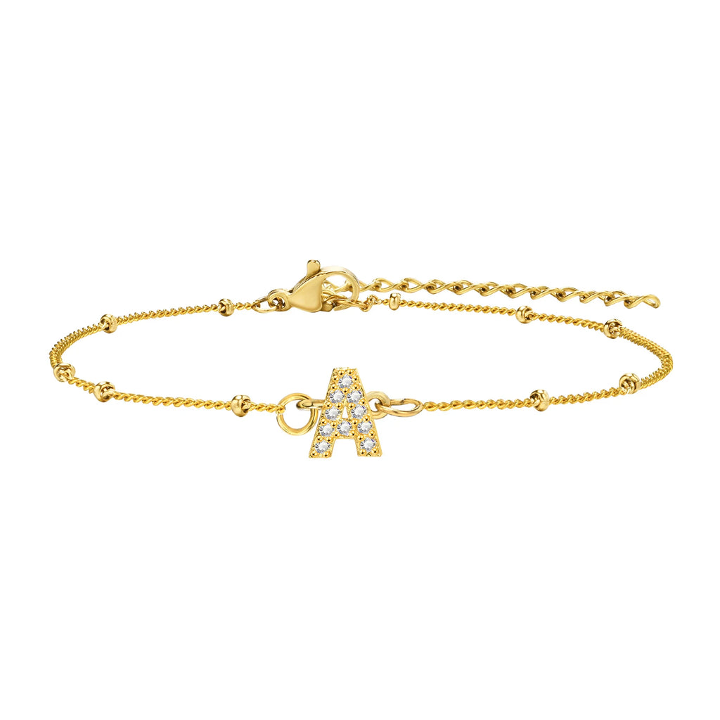 Bracelet Personnalisé Initiale – Chaîne en Acier Inoxydable