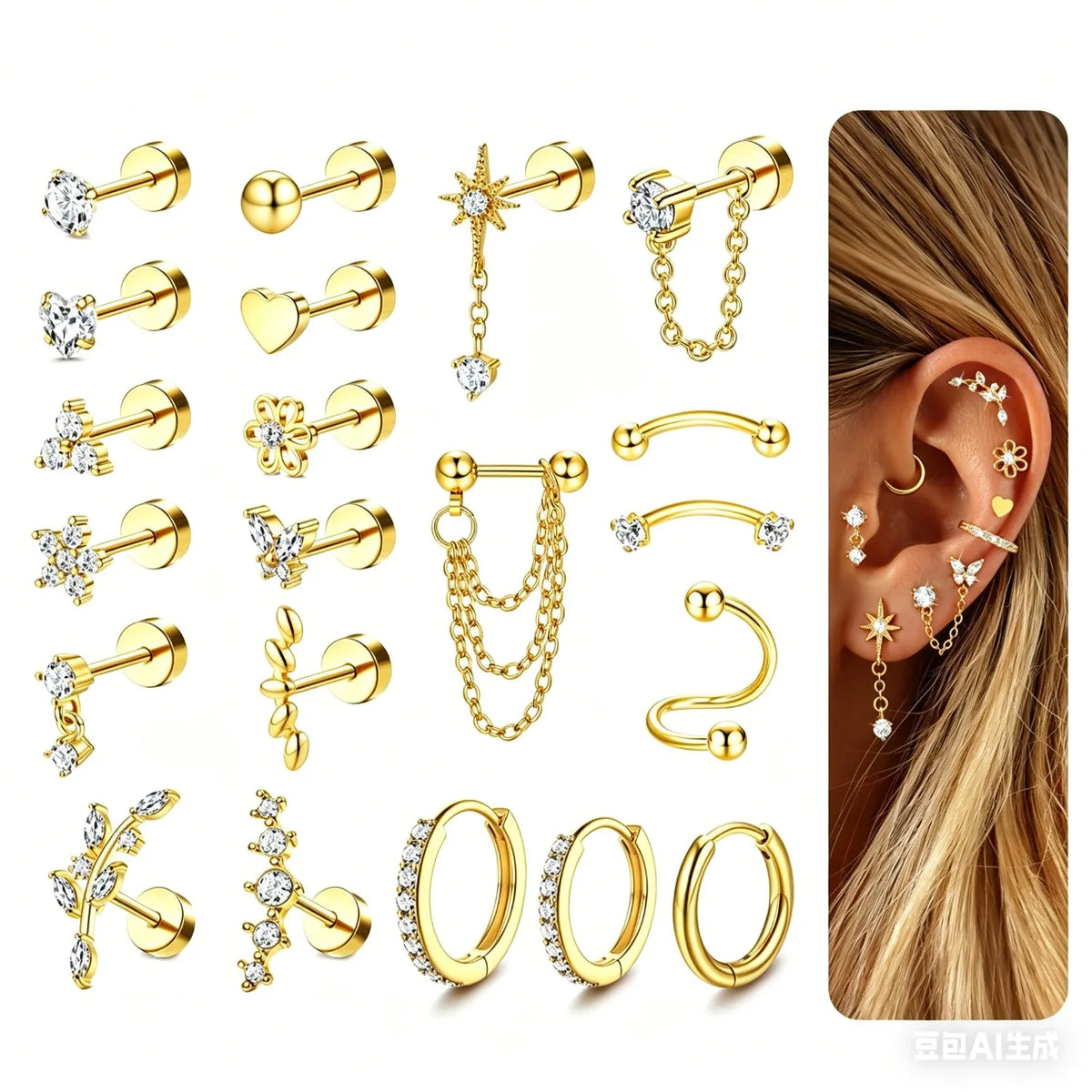 Piercing Hélix Florideco – Acier Chirurgical & Zircon